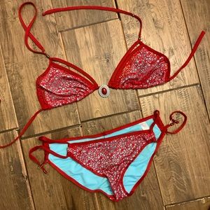 Two piece Boho inspired bikini. Fits like a large with C cup.